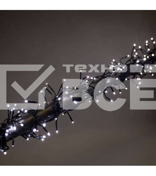 Гирлянда «Кластер LED» 3 м, темно-зеленый ПВХ IP20, 288 диодов, цвет белый