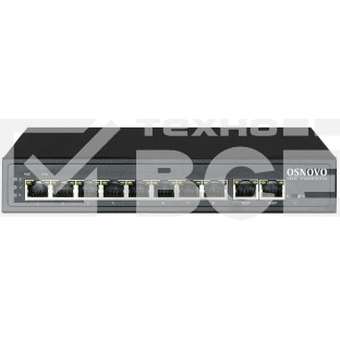 Коммутатор Passive PoE OSNOVO SW-21000/A(120W), 8*10/100 Base-T+ 2*10/100 Base-T Uplink, до 30W на порт