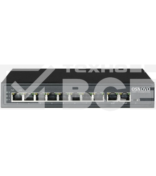 Коммутатор Passive PoE OSNOVO SW-21000/A(120W), 8*10/100 Base-T+ 2*10/100 Base-T Uplink, до 30W на порт