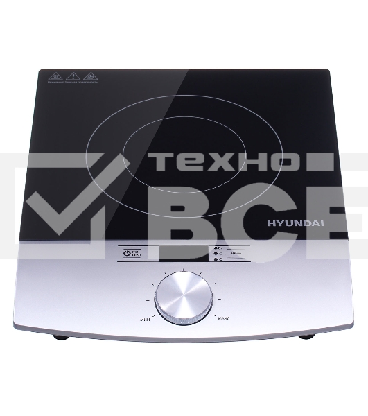 Плита настольная электрическая Hyundai HYC-0102 серебристый/черный стеклокерамика