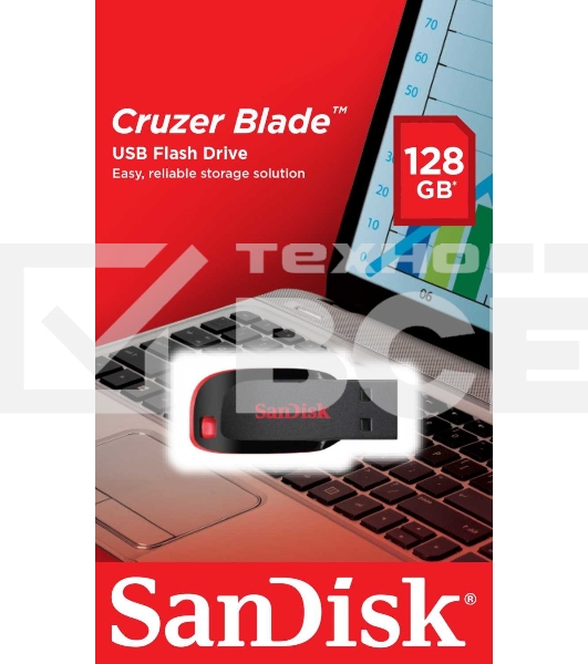 Флеш диск 128GB SanDisk CZ50 Cruzer Blade, USB 2.0