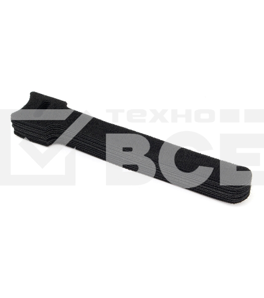 Хомуты-липучки на основе ленты Velcro® VT-125x11BK  125 x 11 мм, черные (12 шт.)