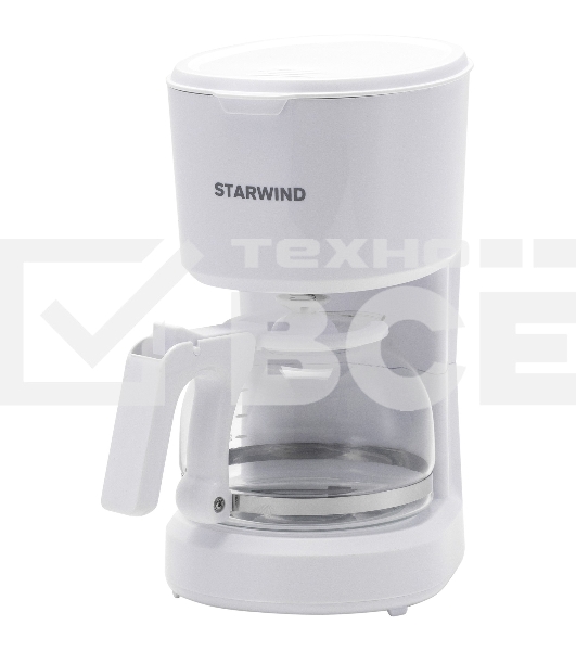 Кофеварка капельная Starwind STD0611 белый, исп. кофе - молотый, 0.6 л, 600 Вт.