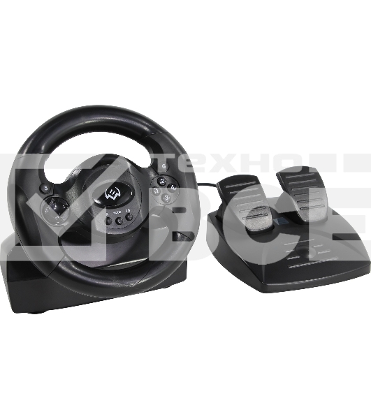 Руль SVEN GC-W300 (педали, вибро, лепестки, D-pad, 10 кл, резин. вставки, PC, цифр. и аналог.