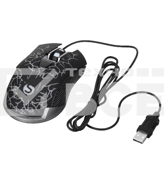 Мышь проводная SunWind SW-M705G черный, 3600 dpi, USB, кнопки - 6