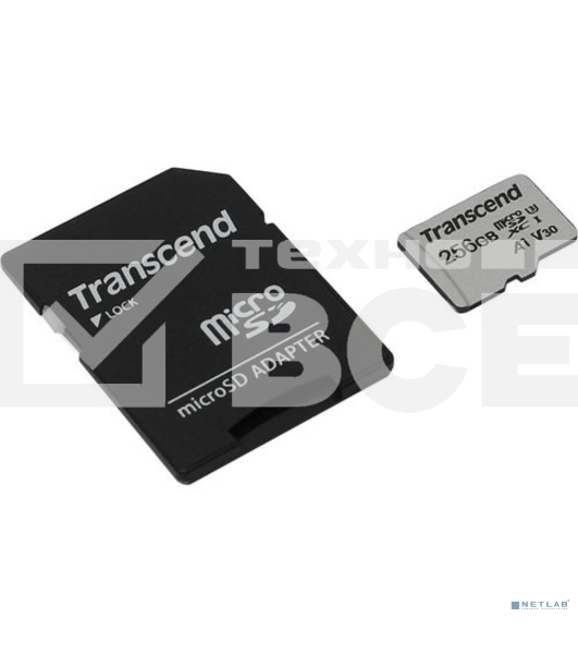 Флеш карта microSD 256GB Transcend microSDXC Class 10 UHS-I U3, V30, A1, (SD адаптер), TLC