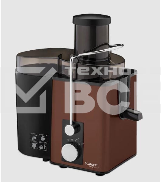 Соковыжималка Scarlett SC-JE50S57, центробежная, коричневый/черный