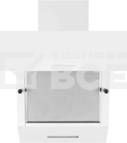 Вытяжка Kuppersberg F 605 W наклонная, 60 см, 850 м3/ч, отвод/рециркуляция, 3 скорости, белый цвет