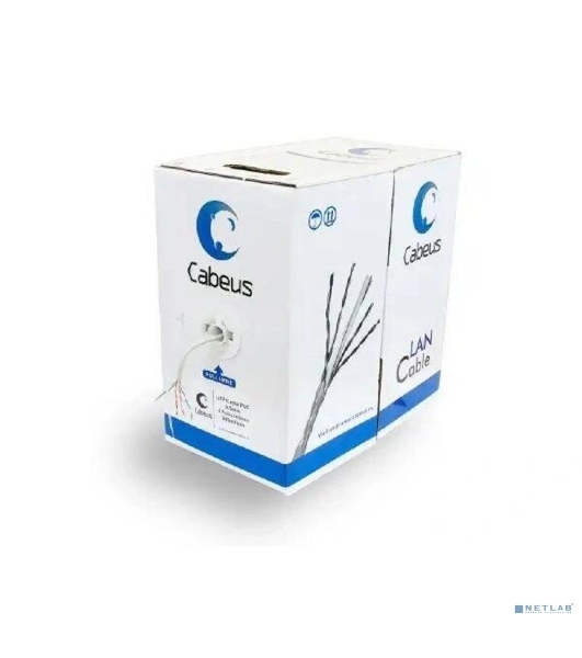 Кабель Cabeus UTP-4P-Cat.5e-SOLID-LSZH-GY-LIGHT Кабель витая пара UTP (U/UTP), cat.5e, 4 пары 0,47мм (24 AWG), LSZH, нг(А)-HF, серый, (305 м)