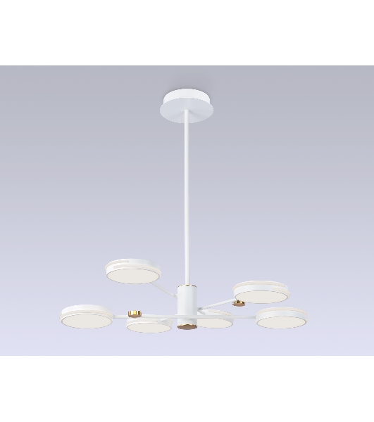 Подвесной светодиодный светильник Ambrella light FL51635/6 WH/GD белый/золото 3000K/4200K/6400K 50W D800*780 (Без ПДУ)