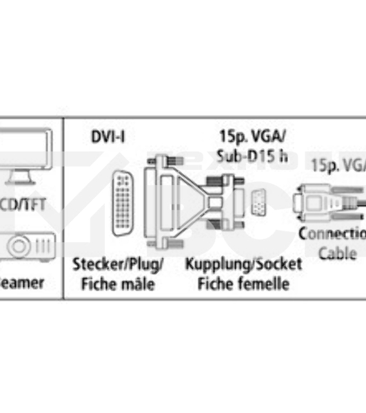 Адаптер Hama H-45073 DVI (m)/VGA HD15 (f)