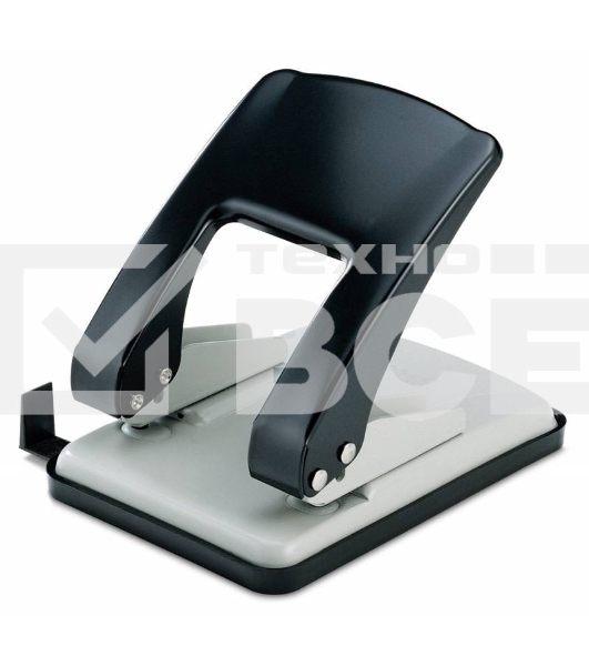 Дырокол Kw-Trio Stylish Heavy Duty 09760GR/BLCK, до 40 листов, металл черный, отверстий: 2, с линейкой
