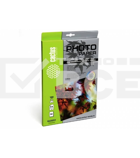 Фотобумага Cactus CS-GA418050 A4/180г/м2/50л. глянцевая для струйной печати