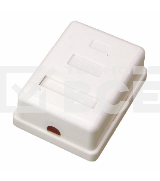 Рoзетка компьютерная внешняя, 1-порт RJ-45 (8P8C), FTP экранированная, категория 5e