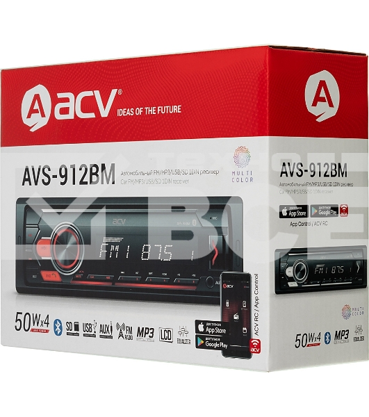 Автомагнитола ACV AVS-912BM 1DIN 4x50Вт