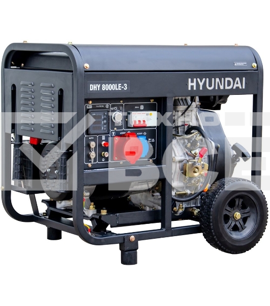 Электрогенератор дизельный Hyundai DHY 8000LE-3, 6.5 кВт, 79 дБ, 111 кг