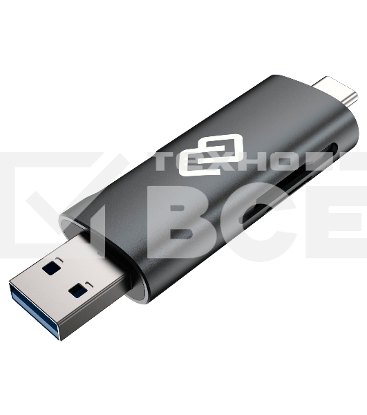 Устройство чтения карт памяти USB 2.0/Type C Digma CR-СU2520-G серый