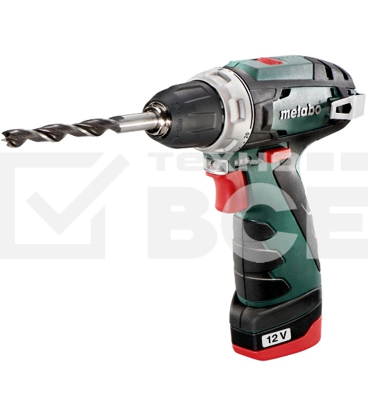 Дрель-шуруповерт Metabo PowerMaxx BS 600984500, Аккумуляторный, 12В, 2 АКБ, Кейс