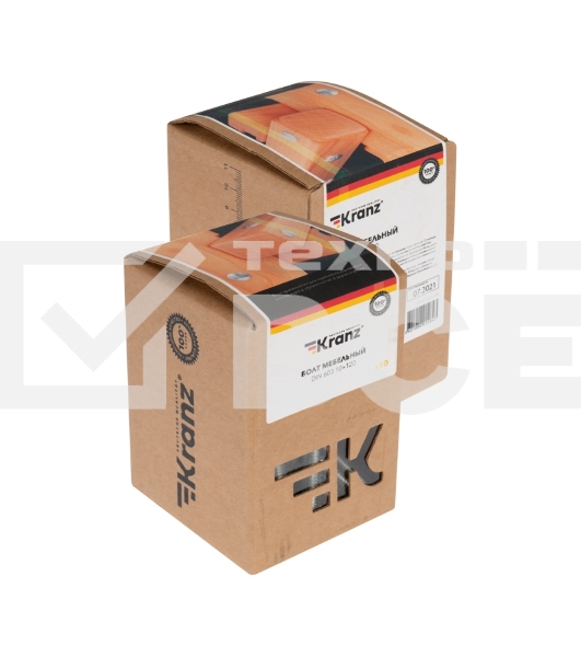 Болт мебельный Kranz DIN 603, 10х120, короб (10 шт./уп.)