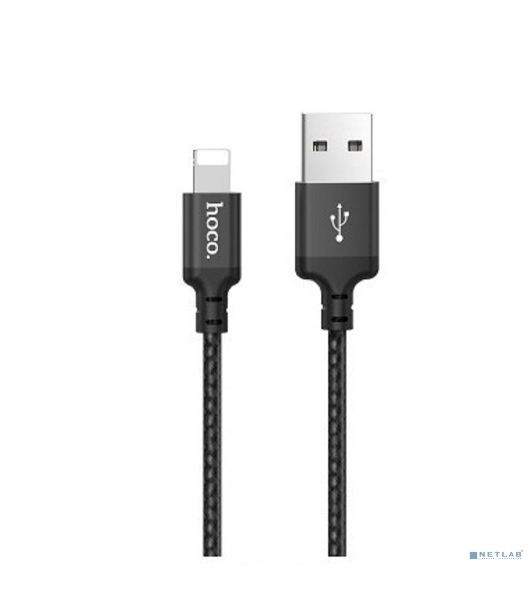 Кабель HOCO X14 черный HC-62882, USB - Lightning, 2m, 1.7A, Нейлон