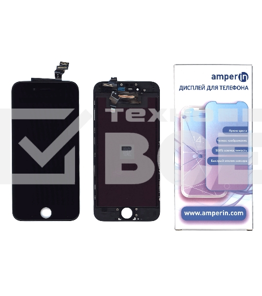 Дисплей Amperin для Apple iPhone 6 в сборе с тачскрином (IPS), черный