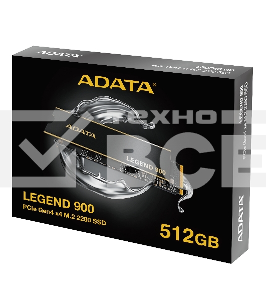 Накопитель SSD ADATA LEGEND 900, 512Gb, PCIe 4.0 x4, M.2 2280, NVMe, R/W 6200/2300, с радиатором