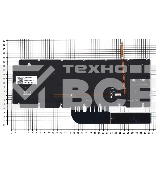 Клавиатура для ноутбука Dell G15 (5510) черная с красной подсветкой