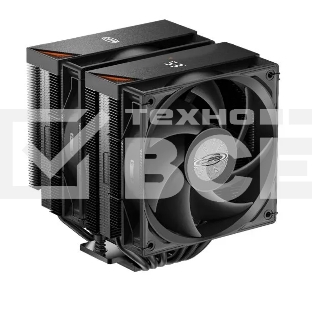 Кулер для процессора/ PCCooler RT620 Digital BK (250W, 4-pin PWM, LED temp., 157mm, , 6x6mm, 2x120mm, 73.32CFM, 34.9dBA, 2200RPM, S: 1851/1700/1200/115X, AM5/AM4, black)
