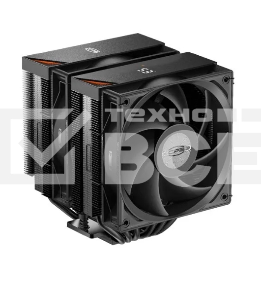 Кулер для процессора/ PCCooler RT620 Digital BK (250W, 4-pin PWM, LED temp., 157mm, , 6x6mm, 2x120mm, 73.32CFM, 34.9dBA, 2200RPM, S: 1851/1700/1200/115X, AM5/AM4, black)