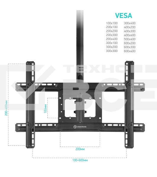 Потолочный кронштейн ONKRON N1L для телевизора 32