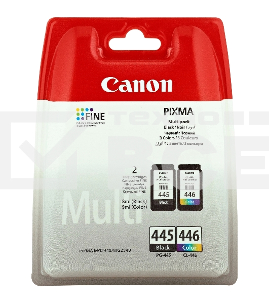 Картридж струйный Canon PG-445/CL-446 (8283B004), для Canon PIXMA MG2540, PIXMA MG2440, 4 цвета, 180 стр.