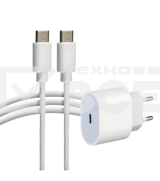 Сетевое зарядное устройство Rexant USB-C, 20Вт в комплекте с кабелем USB-C – USB-C