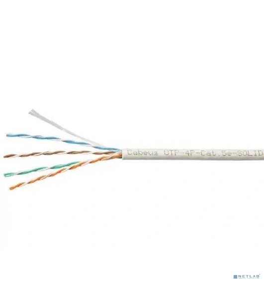 Кабель Cabeus UTP-4P-Cat.5e-SOLID-LSZH-GY-LIGHT Кабель витая пара UTP (U/UTP), cat.5e, 4 пары 0,47мм (24 AWG), LSZH, нг(А)-HF, серый, (305 м)