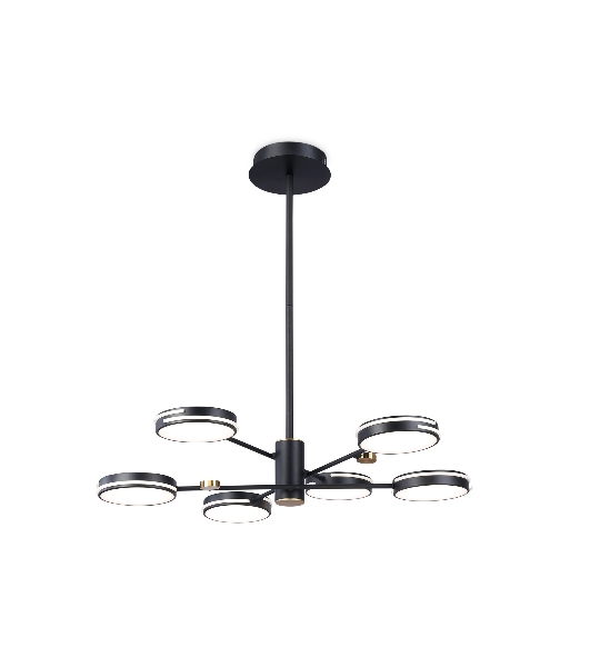 Подвесной светодиодный светильник Ambrella light FL51639/6 BK/GD черный/золото 3000K/4200K/6400K 50W D800*780 (Без ПДУ)