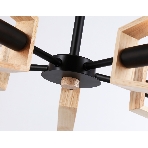 Светильник Ambrella light TR80495/5 BK/LW черный/светлое дерево E14/5 max 60W D620*430, фото5
