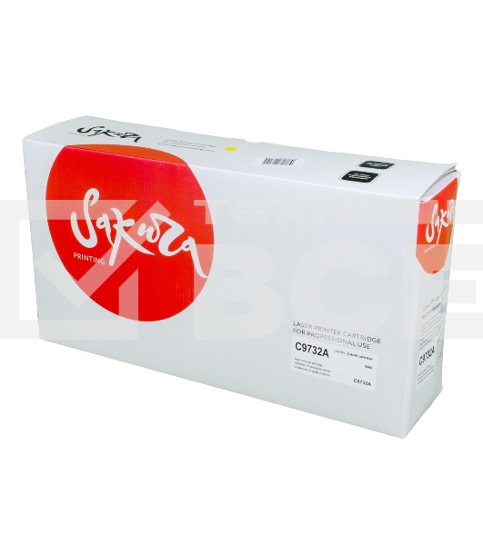 Картридж лазерный Sakura C9732A для принтера HP Laser Jet 5500/5550, желтый, 12000 к.