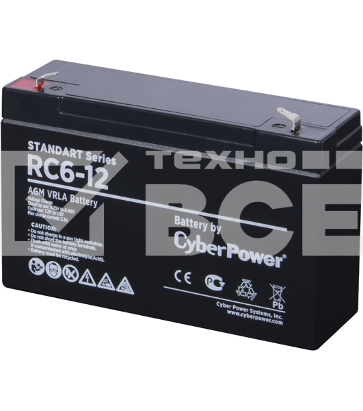 Аккумуляторная батарея SS CyberPower RC 6-12 / 6 В 12 Ач Battery CyberPower Standart series RC 6-12 / 6V 12 Ah