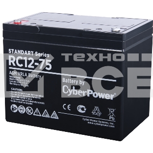 Аккумуляторная батарея SS CyberPower RC 12-75 / 12 В 75 Ач Battery CyberPower Standart series RC 12-75 / 12V 75 Ah