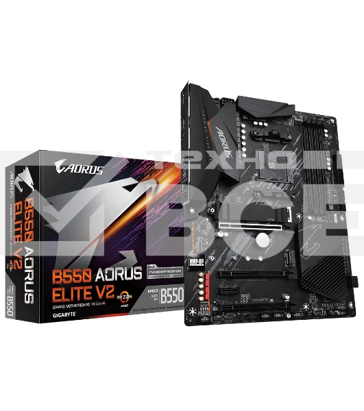 Материнская плата Gigabyte B550 AORUS ELITE V2 Soc-AM4 AMD B550 4xDDR4 ATX AC`97 8ch(7.1) 2.5Gg RAID+HDMI+DP