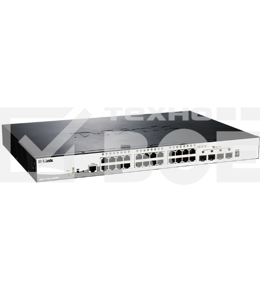 Управляемый стекируемый коммутатор D-Link DGS-1510-28XMP/A1A SmartPro с 24 портами 10/100/1000Base-T с поддержкой РоЕ и 4 портами 10G Base-X SFP+