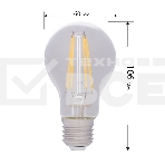 Лампа светодиодная филаментная Rexant Груша A60 11.5 Вт 1380 Лм 2400K E27 золотистая колба, фото3