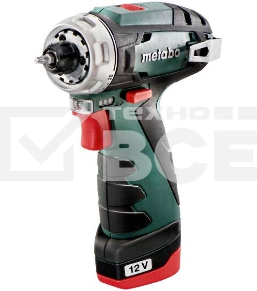 Дрель-шуруповерт Metabo PowerMaxx BS 600984500, Аккумуляторный, 12В, 2 АКБ, Кейс