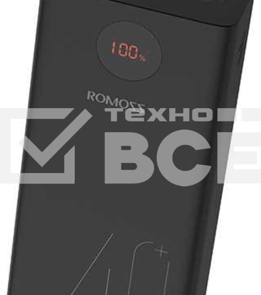 Мобильный аккумулятор Romoss PEA40 Li-Pol 40000mAh 3A+2.1A черный 2xUSB