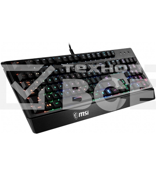 Клавиатура MSI VIGOR GK20 RU черный USB Multimedia for gamer LED (подставка для запястий)