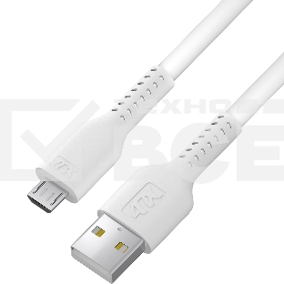 Кабель 1.0m MicroUSB, белый, белый ПВХ