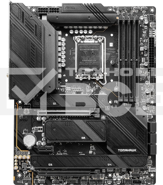 Материнская плата MSI MAG Z790 TOMAHAWK WIFI, LGA 1700, Intel Z790, 4xDDR5, 7xSATA, 4xM.2, 1xPCIe 4.0 x4, 1xPCIe 5.0 x16, 1xHDMI, 1xDP, 1x2.5Gb LAN, 4xUSB-A 3.2 Gen 1, 4xUSB-A 3.2 Gen 2, 1xUSB-C 3.2 Gen 2, 1xUSB-C 3.2 Gen 2x2, 5x3.5 мм, 7.1, Standard-ATX