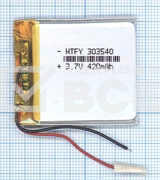 Аккумулятор Li-Pol (батарея) 3x35x40мм 2pin 3.7V/420mAh