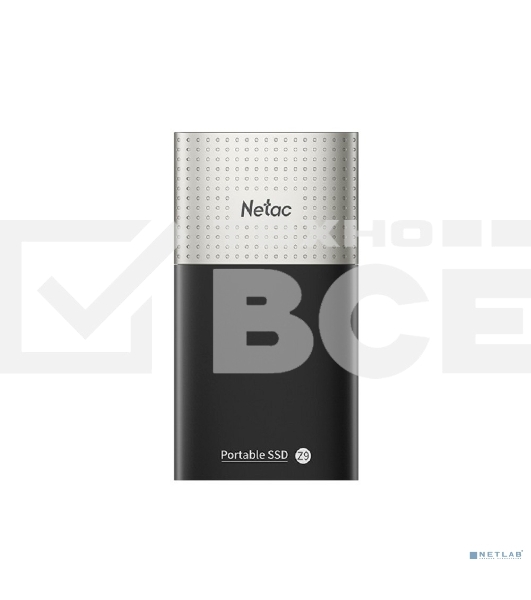 Внешний накопитель SSD External Netac 250Gb Z9 <NT01Z9-250G-32BK> (USB3.2, up to 550/480MBs, 90х47.5х11.5mm, Aluminium+Plastic)