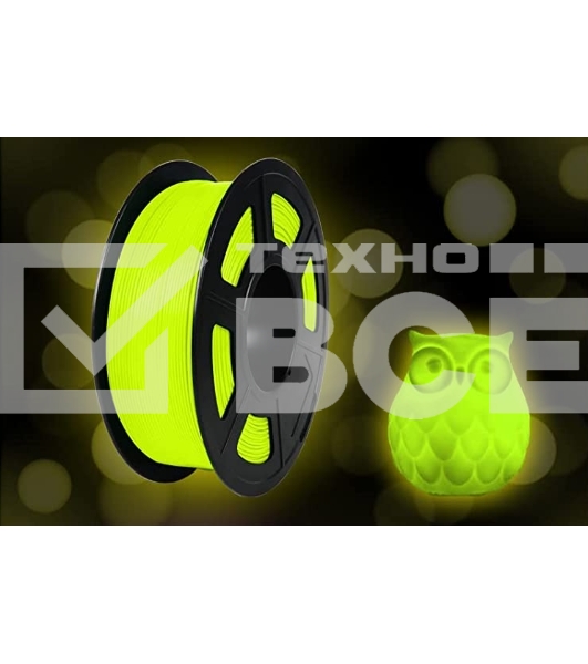 Филамент NVPRINT PLA Noctilucent (Glow In the Dark) Yellow для 3D печати диаметр 1.75мм  длина 330 метров  масса 1 кг