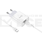 Зарядное устройство Hoco 10.5Вт, 2.1А, 1хUSB + кабель USB/Type-C 1м, C81A, белый, блистер, фото2
